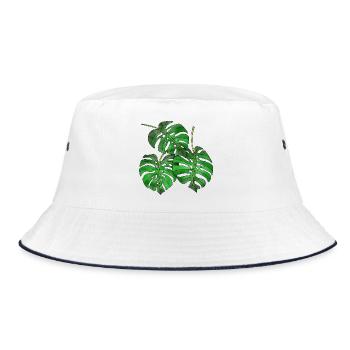 leaves - Bucket Hat - white/navy - Front