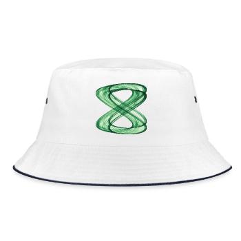 Verflochtene Bahnen – Strange Attractor - Bucket Hat - Weiß/Navy - Vorne