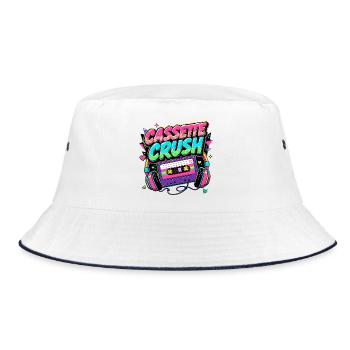 Casette Crush 80s - Bucket Hat - white/navy - Front