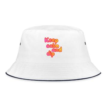Keep calm and dip - Bucket Hat - white/navy - Front