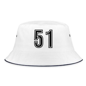 51 Number symbol - Bucket Hat - white/navy - Front