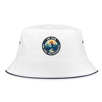 Ein Team – Eine Tour – Viele Geschichten - Bucket Hat - Weiß/Navy - Vorne