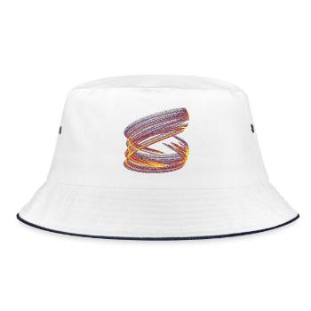 Light Vortex of Chaos – Strange Attractor - Bucket Hat - white/navy - Front