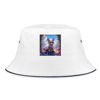 Fantastic Fox Among Gems - Bucket Hat - white/navy - Front