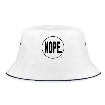 NOPE. – Minimalist statement shirt - Bucket Hat - white/navy - Front