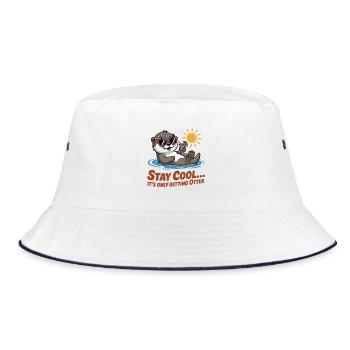 Stay Cool Its Only Getting Otter - Bucket Hat - white/navy - Front