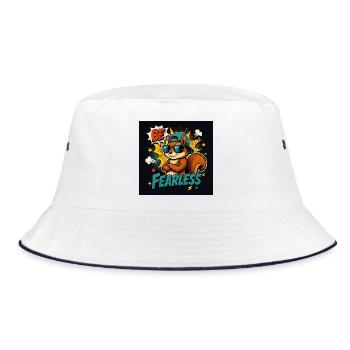 Cool Squirrel in Pop Art Comic Style - Bucket Hat - white/navy - Front