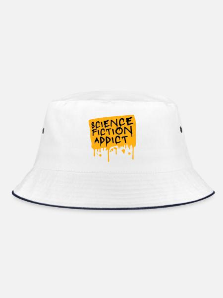 Science Fiction Addict Sci Fi Liebhaber Zitat Text - Bucket Hat - Weiß/Navy