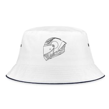 Black Helmet - Visor - Bucket Hat - white/navy - Front