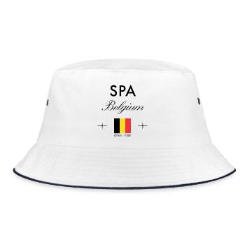Spa Belgium Coordinates Travel Souvenir - Bucket Hat - white/navy - Front