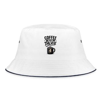 coffee before talkie - Bucket Hat - white/navy - Front