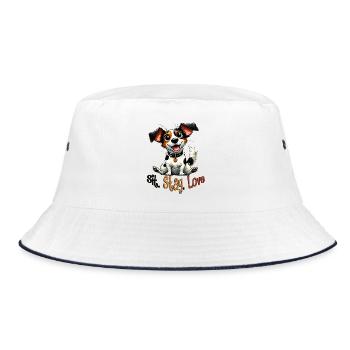 Assieds-toi, reste, aime, Jack Russell Puppy Design - Bob - blanc/marine - Devant