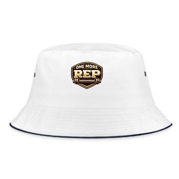 one more rep - Bucket Hat - white/navy - Front
