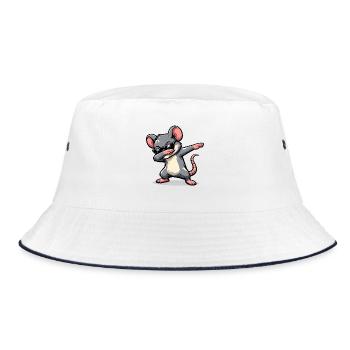 Dabbing Mouse - Bucket Hat - white/navy - Front