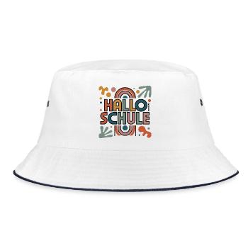Hallo Schule 2026  - Bucket Hat - Weiß/Navy - Vorne