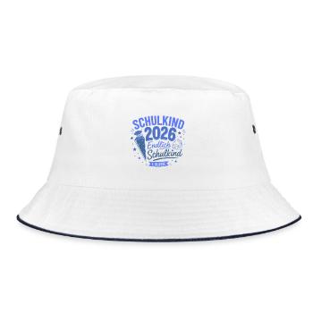 Schulbeginn 2026 Erstklasse - Bucket Hat - Weiß/Navy - Vorne