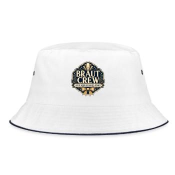 Braut Crew Hochzeitsedition - Bucket Hat - Weiß/Navy - Vorne