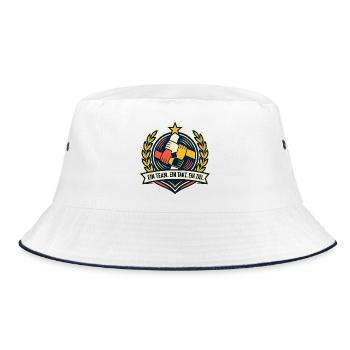 Ein Team Ein Takt Ein Ziel Mannschaft Teamgeist - Bucket Hat - Weiß/Navy - Vorne