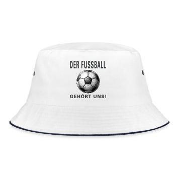 Der Fussball gehört uns - Bucket Hat - Weiß/Navy - Vorne