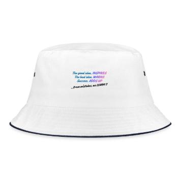The Good Idea Inspires | Positive Mindset Quote De - Bucket Hat - white/navy - Front
