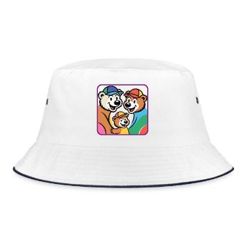 Bear family - Bucket Hat - white/navy - Front