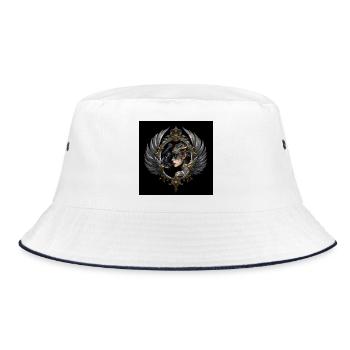 Night Touch: Animal and Mask - Bucket Hat - white/navy - Front