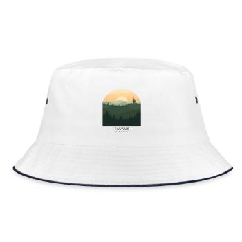 Taunus Germany | Vintage Forest Poster - Bucket Hat - white/navy - Front