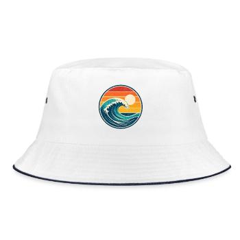 Insigne rétro Wave Style vintage graphique - Bob - blanc/marine - Devant