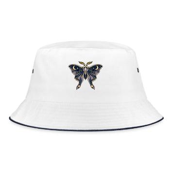 Cosmic Moth - Bucket Hat - white/navy - Front