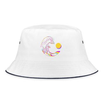Neon Waves - Bucket Hat - white/navy - Front