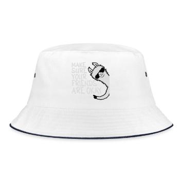 Make Sure Your Friends Are Okay Llama Sunglasses - Bucket Hat - white/navy - Front