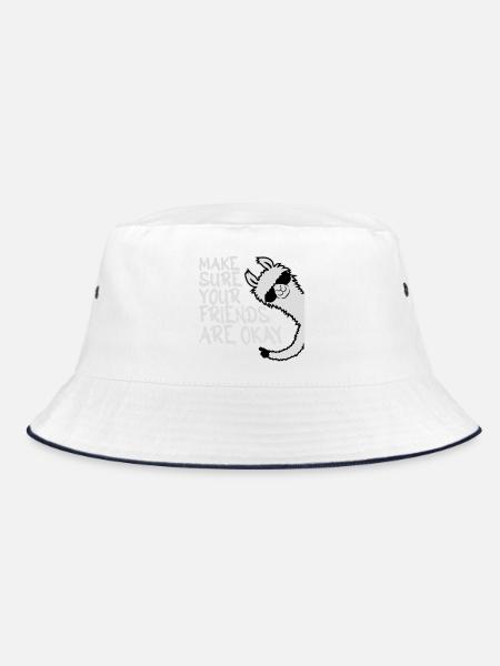 Make Sure Your Friends Are Okay Lama Sonnenbrille - Bucket Hat - Weiß/Navy - Vorne