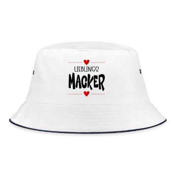 Macker Liebling - Bucket Hat - Weiß/Navy - Vorne