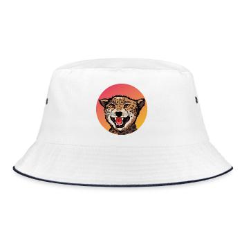 Colorful leopard design in retro look - Bucket Hat - white/navy - Front