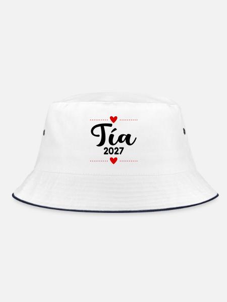 Spanische Tante 2027 - Bucket Hat - Weiß/Navy - Vorne