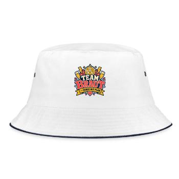 Team Braut Chaos mit Plan JGA - Bucket Hat - Weiß/Navy - Vorne