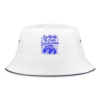 I'm Ready to Crush Second Grade - Monster-Truck - Bucket Hat - white/navy - Front