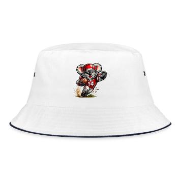 Cute koala playing American football - Bucket Hat - white/navy - Front