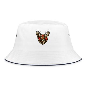 Stag in coat of arms style - Bucket Hat - white/navy - Front