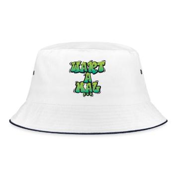Wart A Mal – Funny Dialect Saying Design - Bucket Hat - white/navy - Front