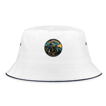 Insigne vintage de la faune des îles Galápagos - Bob - blanc/marine - Devant