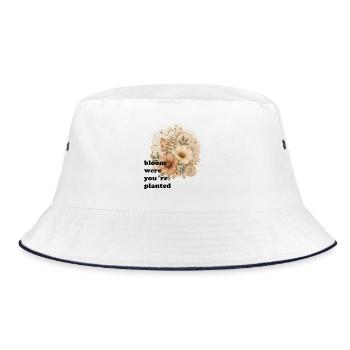 Flower Time Vintage Bouquet - Bucket Hat - white/navy - Front