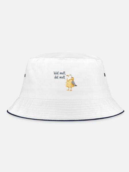 Wat mutt dat mutt Seemöwe Hoodie - Bucket Hat - Weiß/Navy