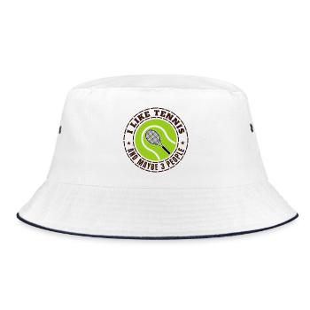 I LIKE TENNIS AND MAYBE 3 PEOPLE - Bucket Hat - white/navy - Front