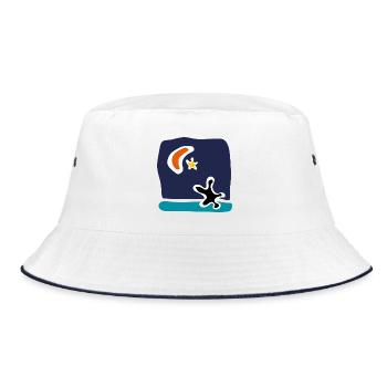 Mediterranean solidarity – Tribute to migrants - Bucket Hat - white/navy - Front
