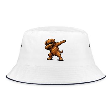 Dabbing Chesapeake Bay Retriever - Bucket Hat - Weiß/Navy - Vorne