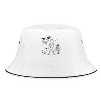 Offline Abenteuer Wanderin Pfadzeichen - Bucket Hat - Weiß/Navy - Vorne