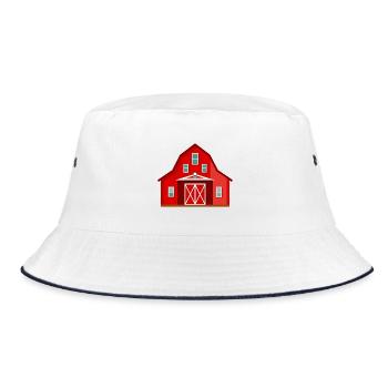 Red barn - Bucket Hat - white/navy - Front