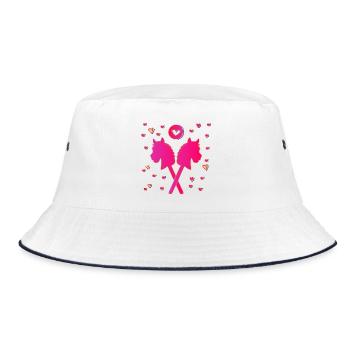 Hobby Horsing Girl - Bucket Hat - white/navy - Front
