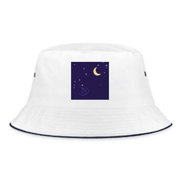 Nuit étoilée lune et spirale violette - Bob - blanc/marine - Devant